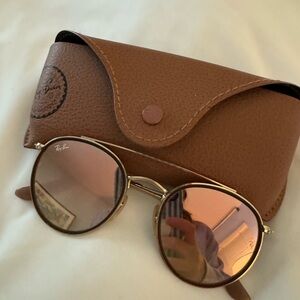 Ray-Ban Gold ROUND DOUBLE BRIDGE Sunglasses